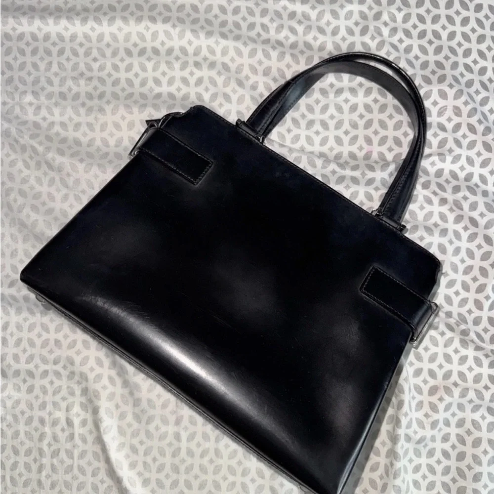 Salvatore Ferragamo Wanda Black Satchel with Silver Accents - Picture 2 of 8